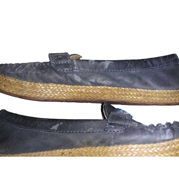 UGGS Kalee Moccasin Grey/Gray Leather Slip On Flat Shoe Size 8.5 Australian Shoe - Picture 7 of 11